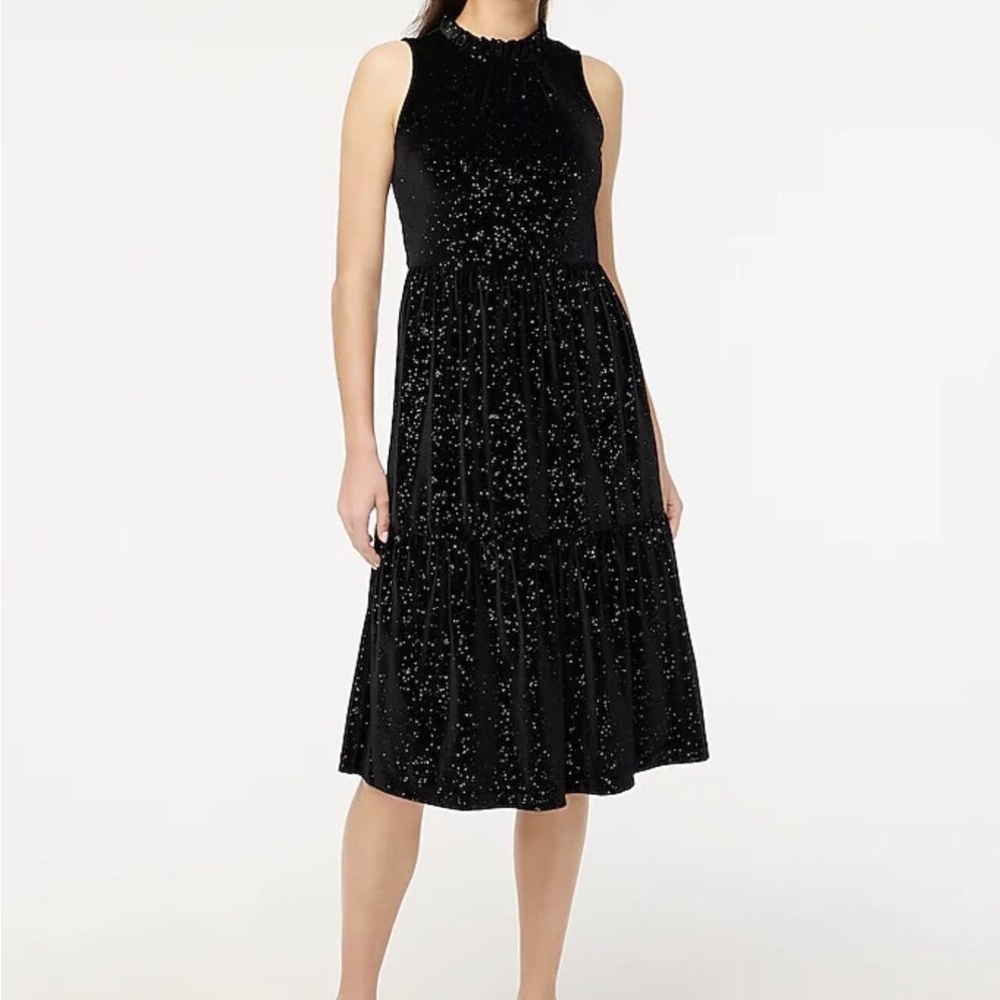Jcrew Shimmer velvet sleeveless midi dress
